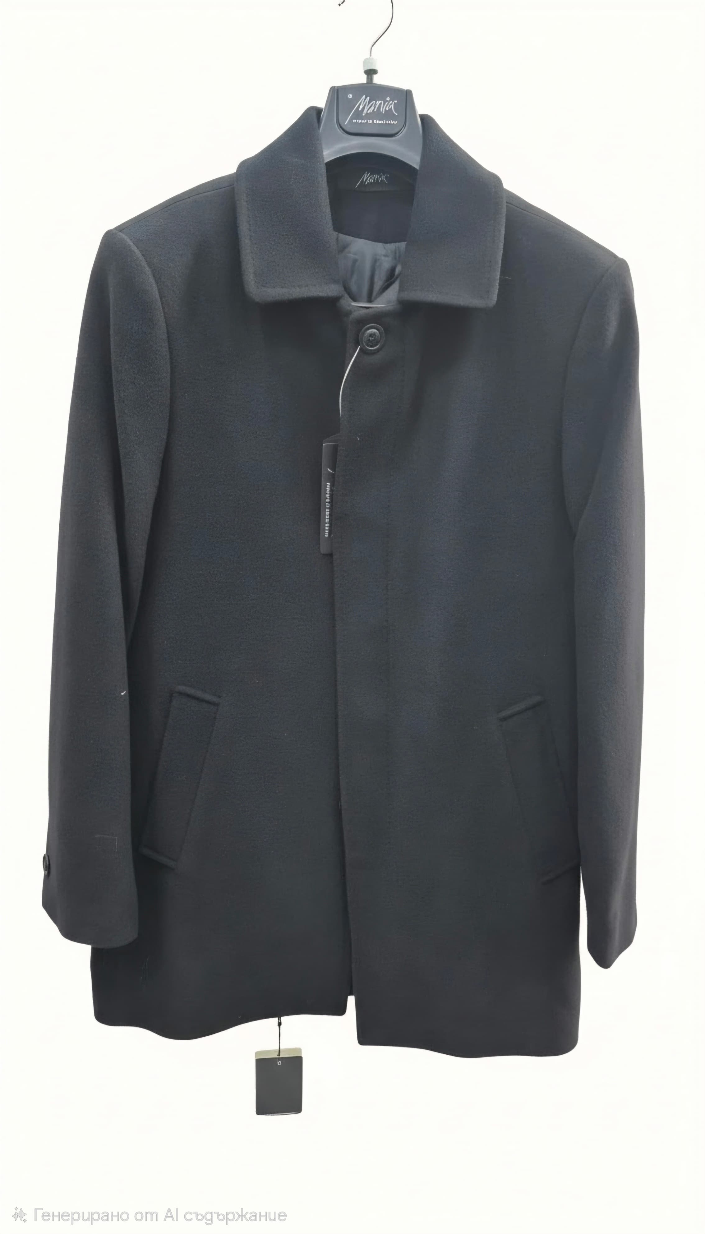 Черно мъжко палто