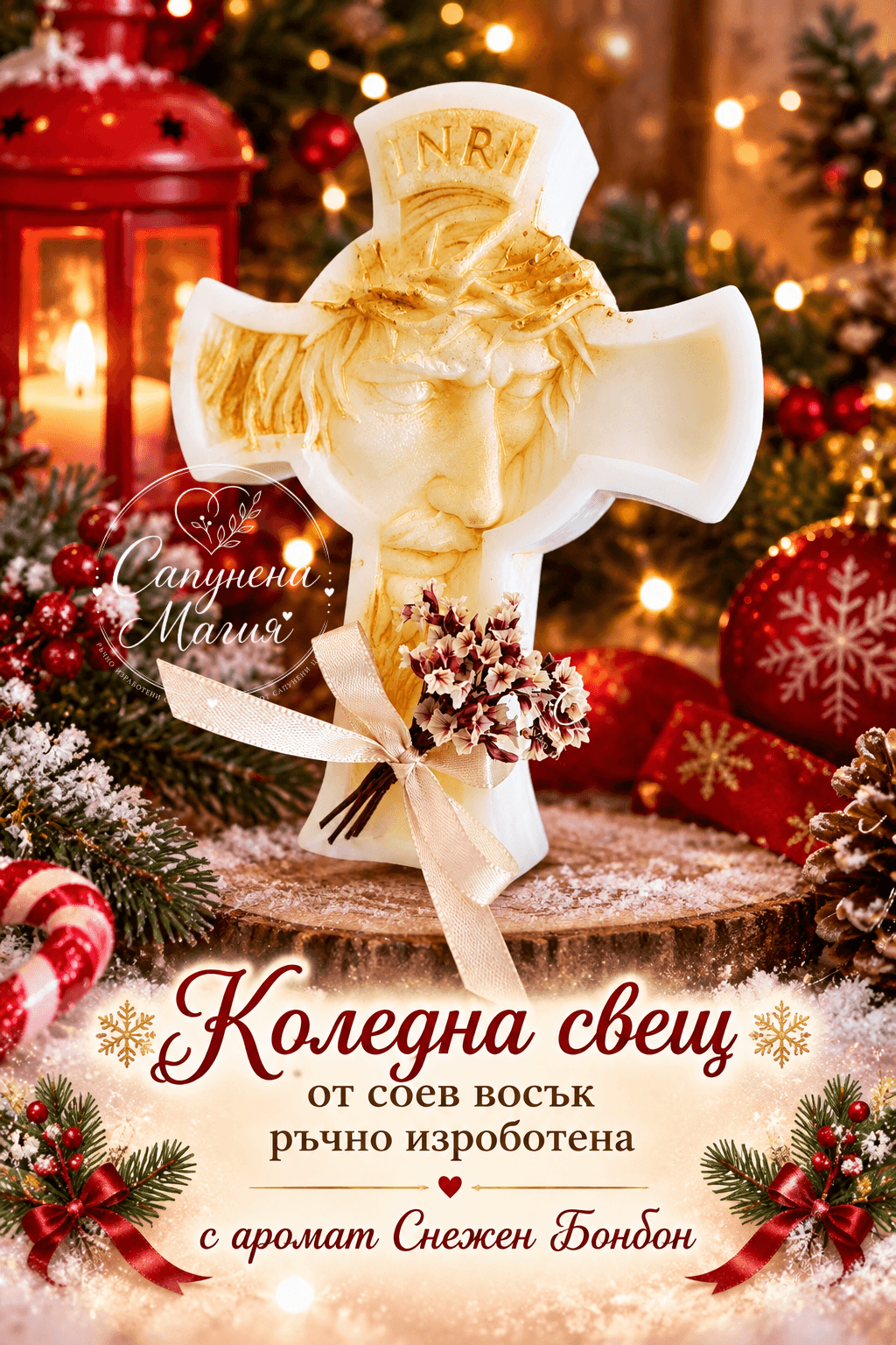 Соева Свещ Кръст/Христос