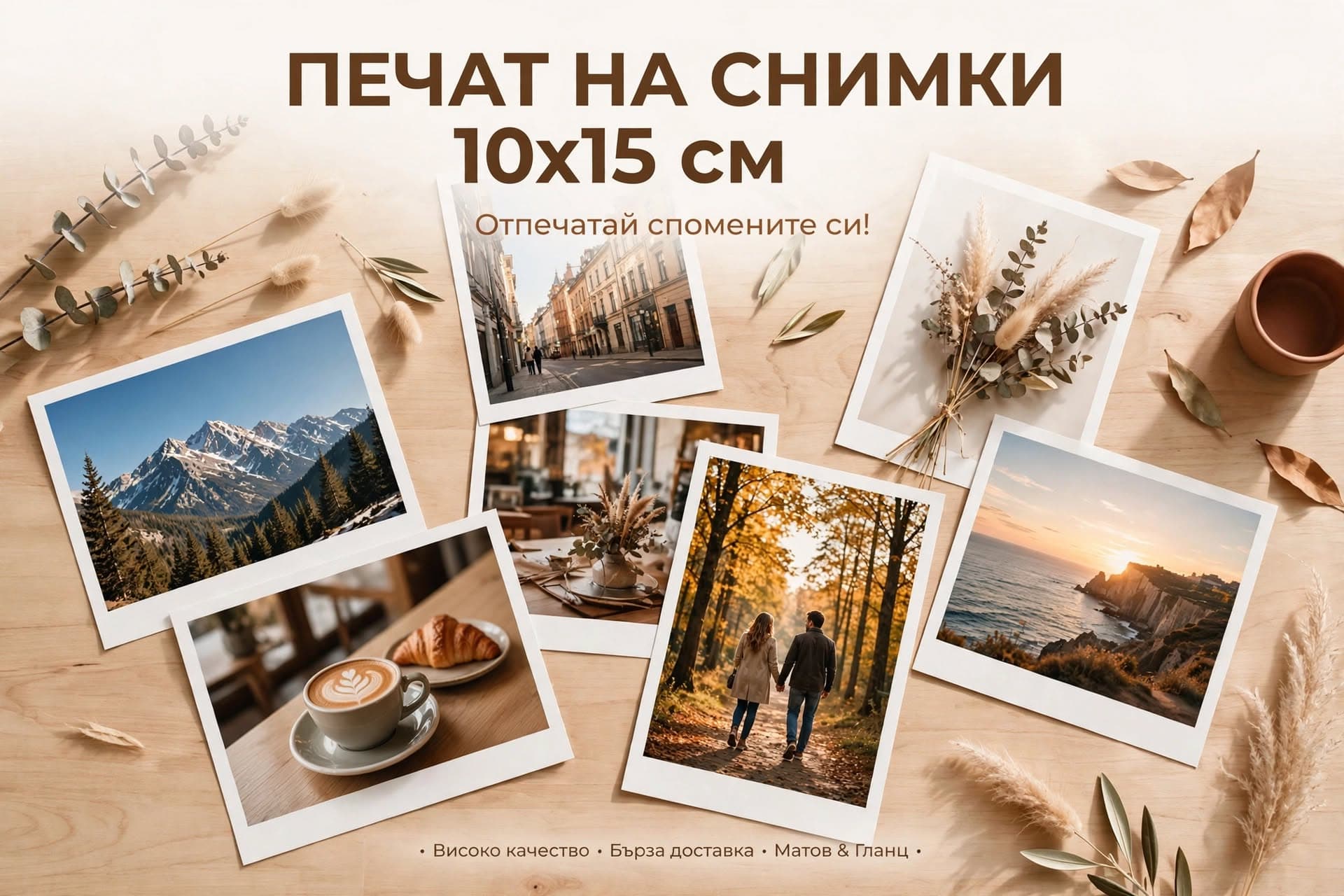 Печат на снимки 10-15см, 50бр (Цена за брой 0.11€)
